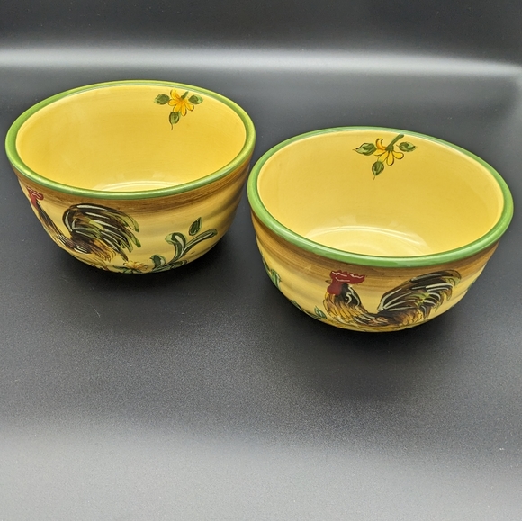 Honey Rooster by Maxcera Corp. Hand Painted Soup/Cereal Bowls - Picture 2 of 7
